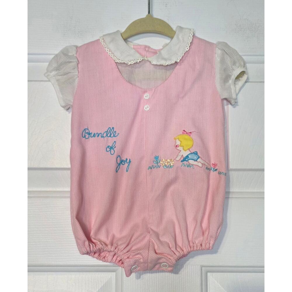 Vintage Cotton Candy‎ Baby Romper  Size 0-3 Months